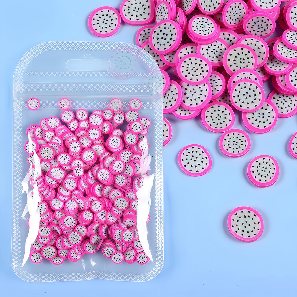 10g Nail Art Decoration Heart Fruit Candy Slices Polymer Clay Nail Charms Manicure Accessory for DIY Resin Silicone Mold Filler
