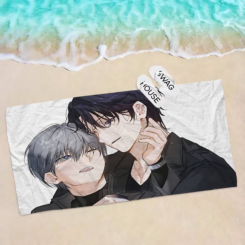 The Hunters Gonna Lay Low Bl Anime Beach Swimming Towel Soft Absorbent Washcloth Children's Gifts for Kids Travel Camping Gym