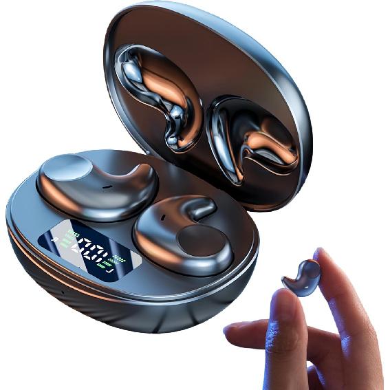 M52 Sleep Earbuds with Power Display, Mini Invisible Earbuds for Side Sleepers, Wireless Headphones Bluetooth 5.3, 58H Battery, Ultra-Thin Comfort,