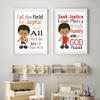 Bible Verse Posters and Prints African American Sports Christian Wall art Canvas Painting Nursery Pictures For Kids Room Decor
