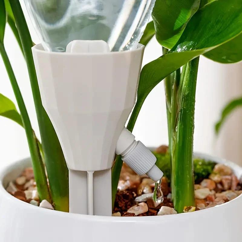 Automatic flower watering device for home potted plants, adjustable drip speed when going out, automatic irrigation dripper
