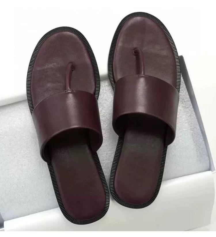 

Кожаные шлепанцы на плоской подошве в стиле рядов, женские, летние, новые, пляжные, с надписью, с сандалиями 40 бордовый