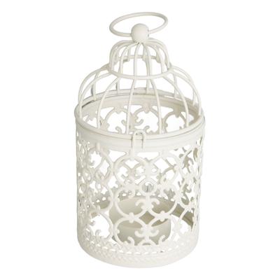 Lanterna a Candela Piccola con Motivo Traforato Portacandele Decorativo in Metallo a Forma di Gabbia per Uccelli per Tavola da Pranzo Matrimonio