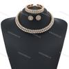 1/2 Row Rhinestone Gold and Silver Set Collar Earrings Bracelet High-end Atmosphere