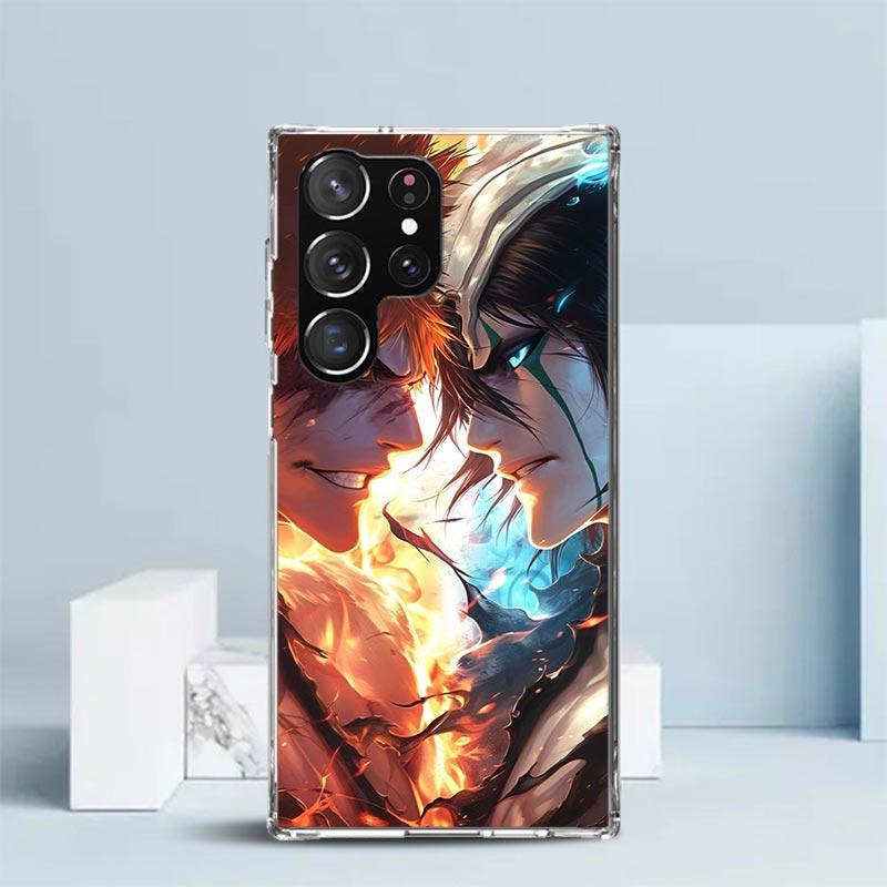 Kurosaki Ichigo Bleach Phone Case For Samsung Galaxy S24 S25 Edge S26 Ultra S22 S23 Plus S21 + S20 FE Soft TPU Back Cover Galaxy