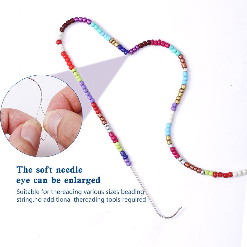 2/5Pcs 5.3 Inches Large Eye Curved Beading Needles Bead Spinner Needle for Glass Seed Beads Bracelet Necklace Jewelry Making DIY