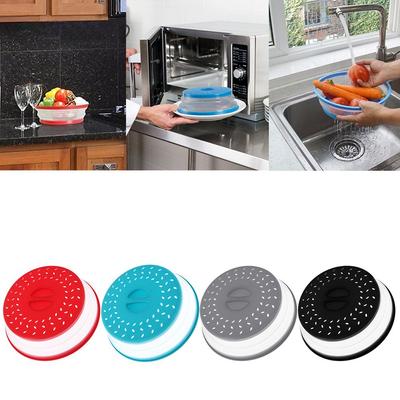Lid Folding Collapsible Microwave Cover Dish Drainer Basket Splatter Screens Fresh-keeping Cover