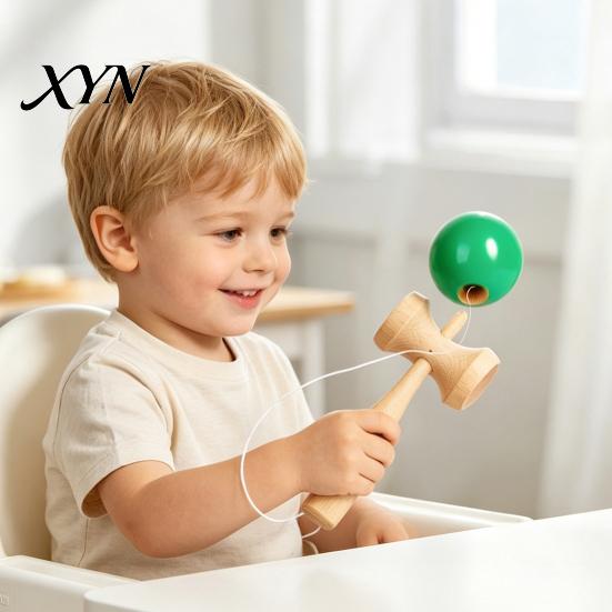 Educational Sports Equipment Solid Wood Kendama Ball Catch Toy, Professional Balance Durable Grip Classic Skill Kids Wooden Toy Game, Hand Eye