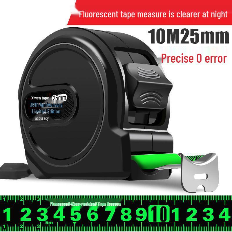 High Precision Self-Locking Fluorescent Steel Tape Measure: 5m, 7.5m, 10m (Widened, Thickened, Wear-Resistant)