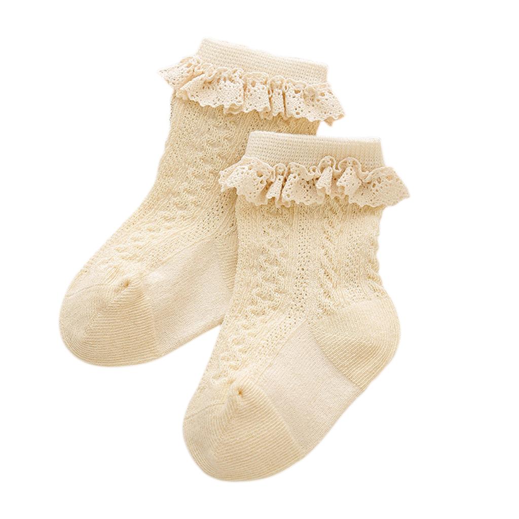 Citgeett Toddler Baby Girls Princess Socks Spring Autumn Lace Trim Socks for Party, Wedding, Photography