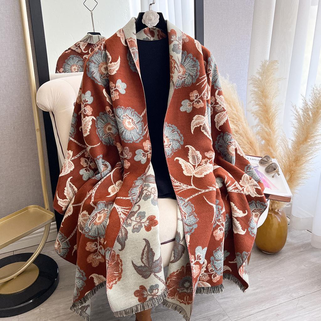Dandelion Autumn And Winter Imitation Cashmere Scarf Women'S Winter Double-Sided Thickened Neck Protection Scarf Air Conditioner Cape