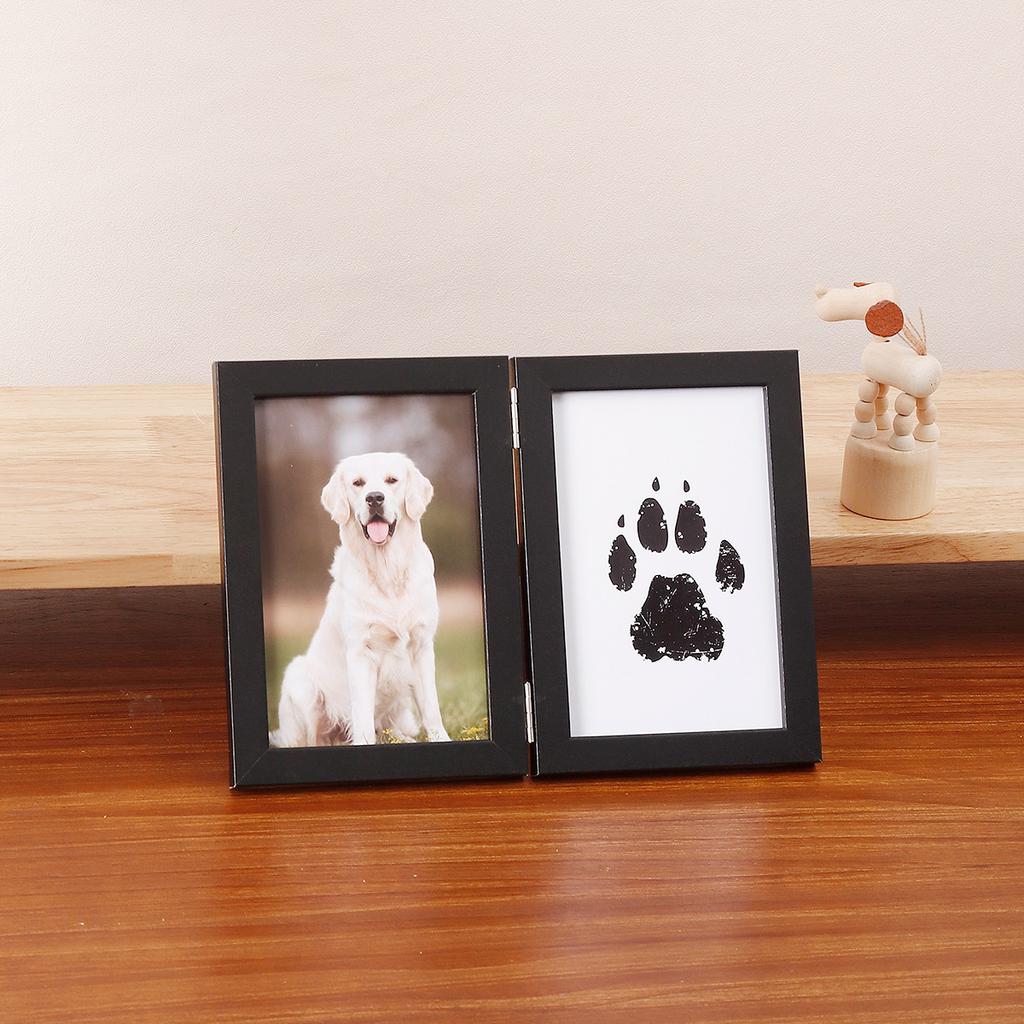 Pet Memorial Gifts for Pet, Dog Paw Print Frame Kit,Inkless Paw Print Kit,zWooden Pawprint Photo Frame,Gifts for Pet Lovers
