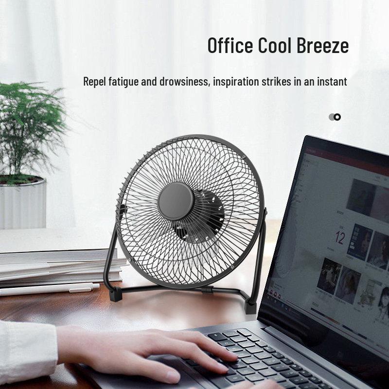 Compact USB Electric Fan for Home, Office, and Dorm - Available In 4, 6, or 8 Inches