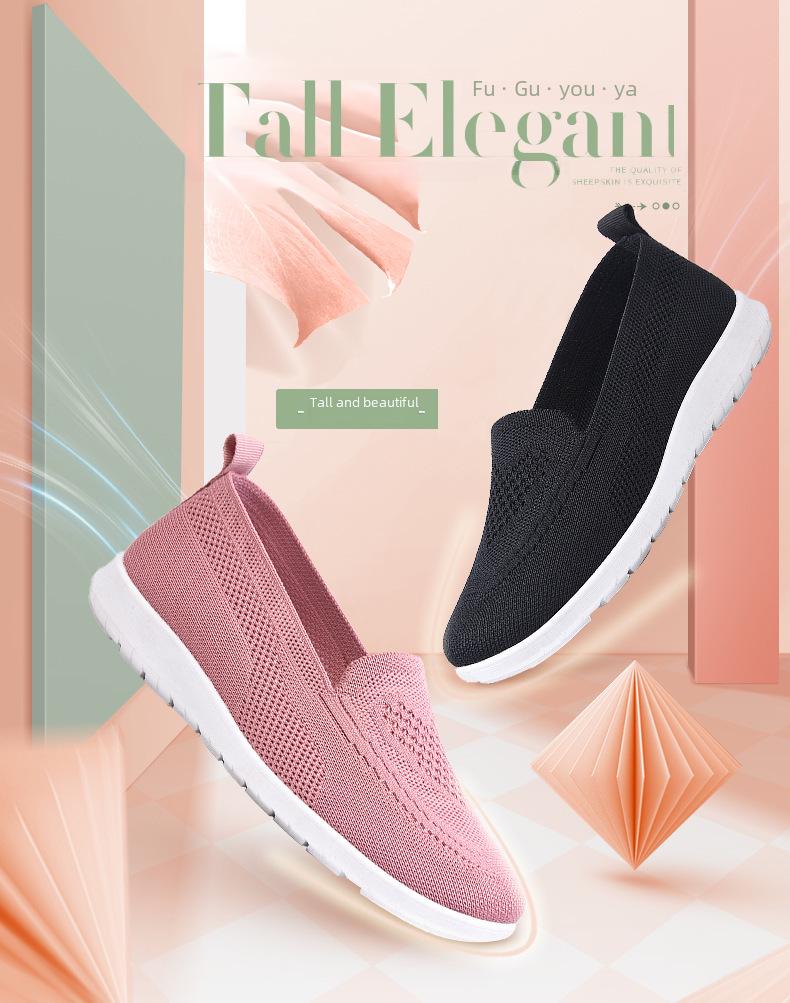 Damen 2025 Neue Alte Peking Stoffschuhe - Bequem, Weiche Sohle, Fliegendes Gewebe Freizeitschuhe für Mittelalte und Ältere