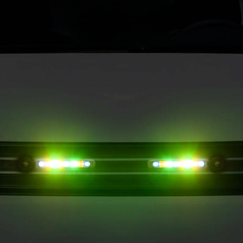 2pcs Car Wind Power Daytime Running Light LED Front Center Net Auxiliary Light Auto DIY Decoration Supplies Wind Energy Lamp