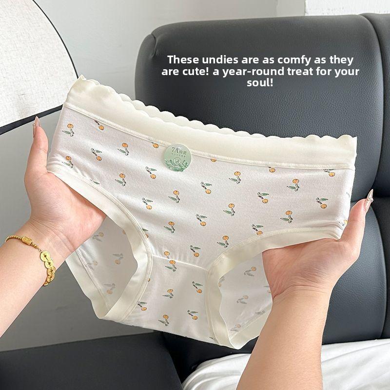 Damen Frühling und Sommer Nacktes Gefühl Ohne Spuren Hoher Rückprall Bequem Hüfte Mittlere Taille Dreieck Slips