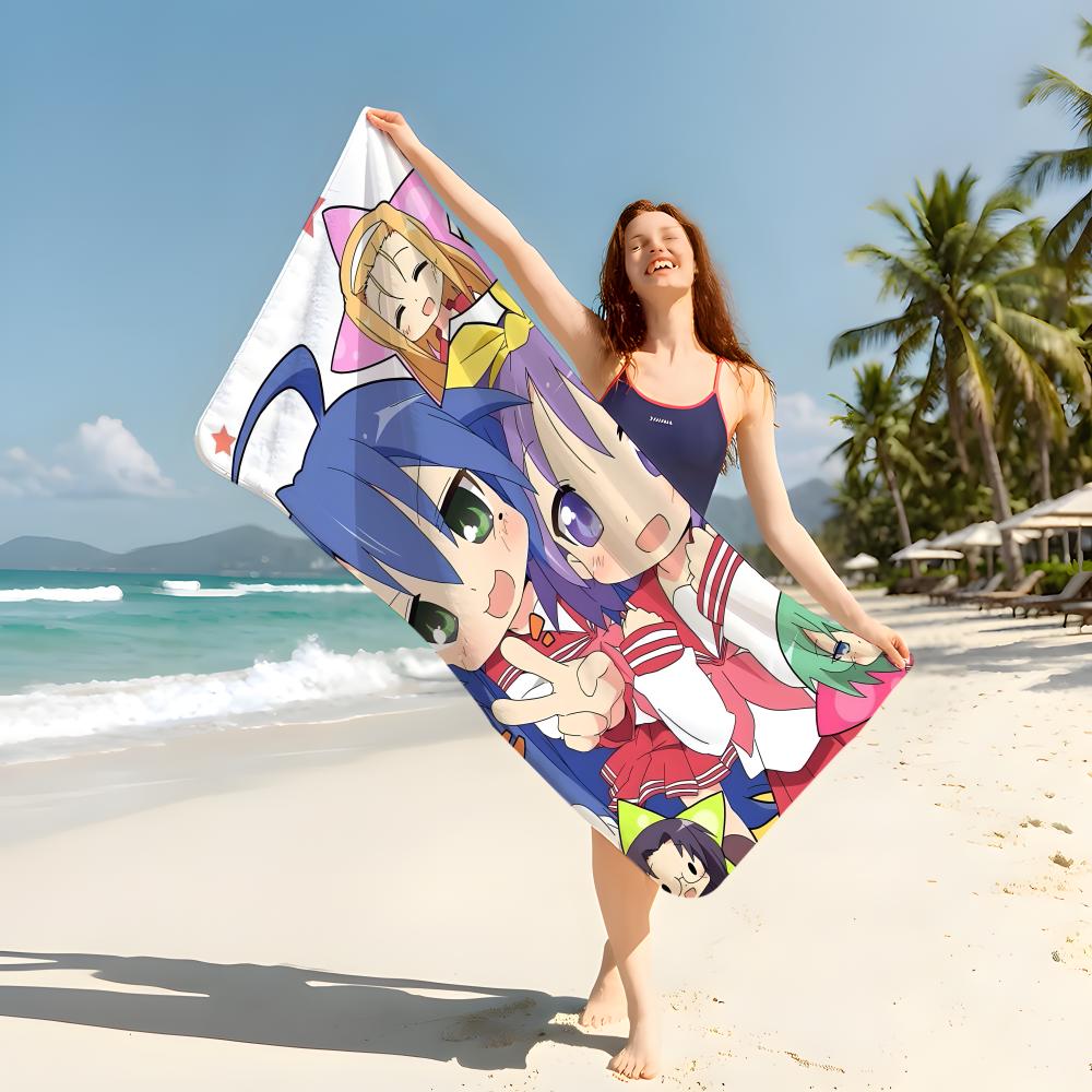Anime L-Lucky S-Star Towel Beach Blanket Towel  For Travel Gym Shower Luxury Lightweight Camping Pool hot