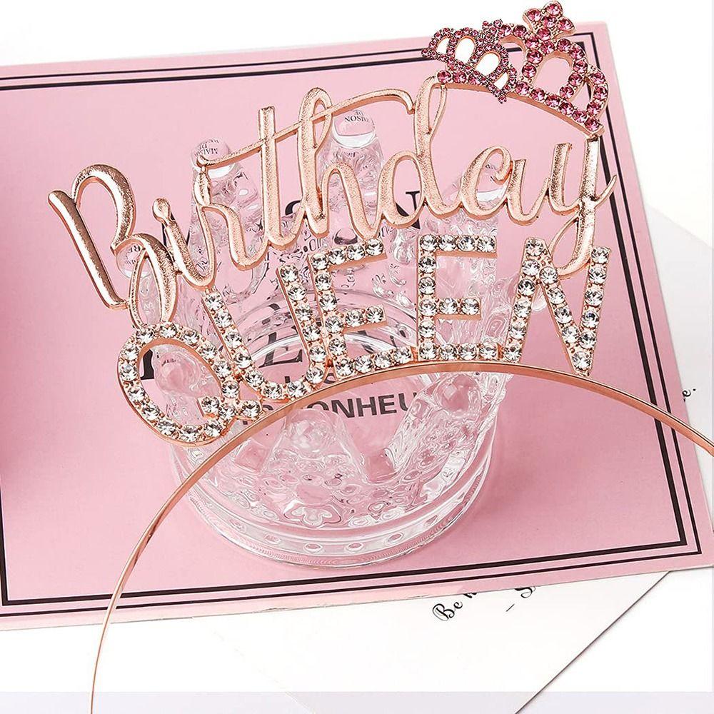 Gift Tiara Zinc Zinc Alloy Queen Birthday Queen Headband Birthday Hair Hoop Female Jewelry  Crown