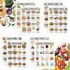 12 Pièces Tableau Alimentaire pour Diabétiques & Planificateur de Repas Liste d'Aliments pour les Courses pour Diabétiques Feuilles de Référence Alimentaire Diététique pour Diabétiques