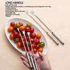 9.37in Stainless Steel Fondue Forks Lightweight Heatproof Cheese Fondue Sticks Barbecue Fruit Dessert Forks Easy To