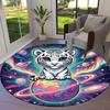 Colorful Planet Animals Round Area Rug,Carpet Rug for Living Room Bedroom Sofa Playroom Decor,Non-slip Floor Mat