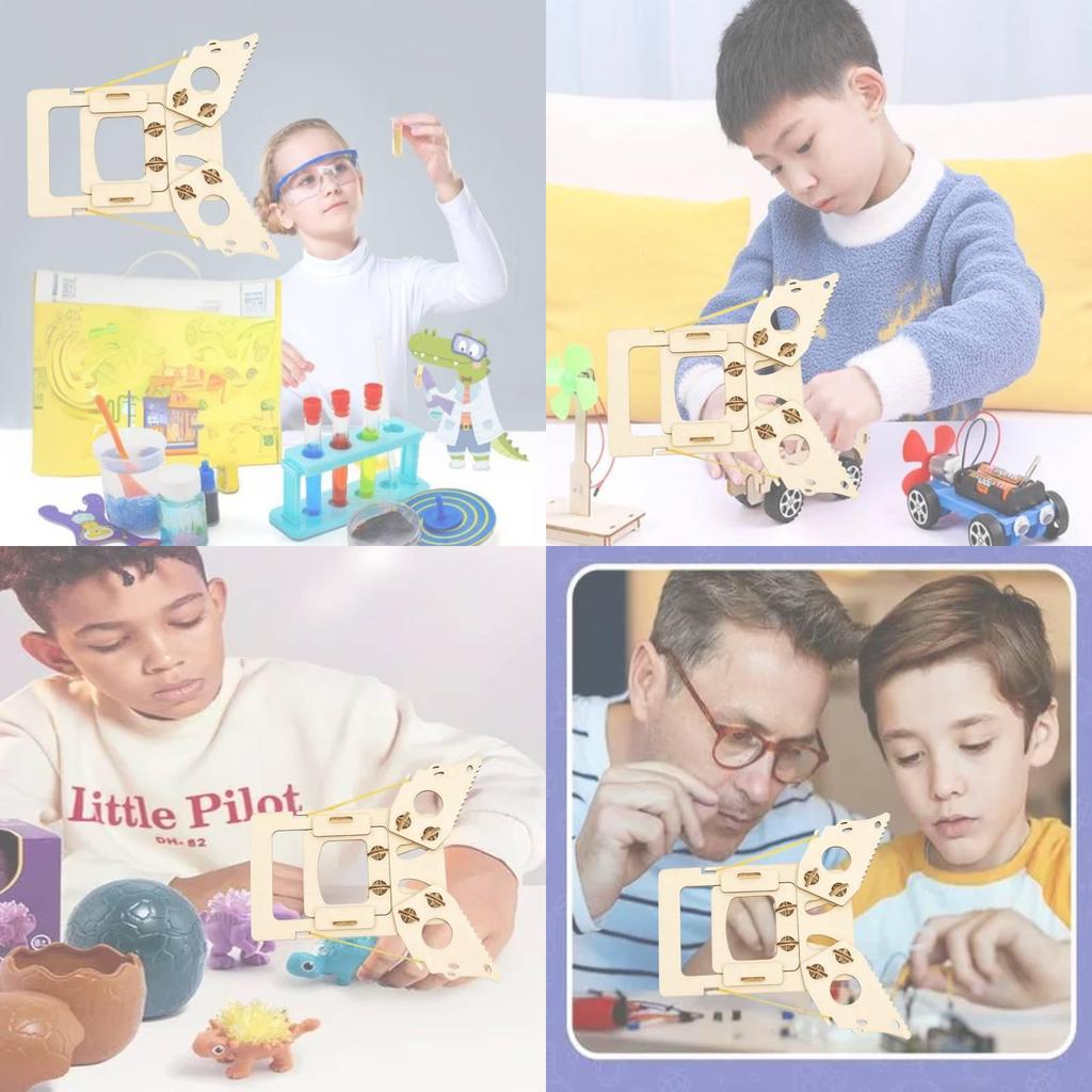 Kid's Diy Mechanical Hand Puzzle Educational Toy Wooden Material Pack M-12