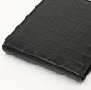 Luxuriöse schwarze Nappaleder-Geldbörse - Schlankes Design mit Krokodilmuster, Münzfach und Kartenfächern