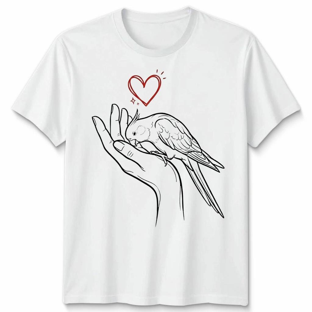 Budgie Bird Parakeet Heart Love Owner T Shirt Apparel