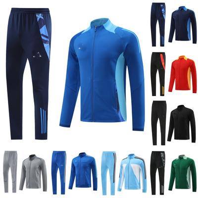 2425 Autumn And Winter Long Pull Paris Football Jersey Appearance Training Jersey Jacket Light Plate No Team Logo Set