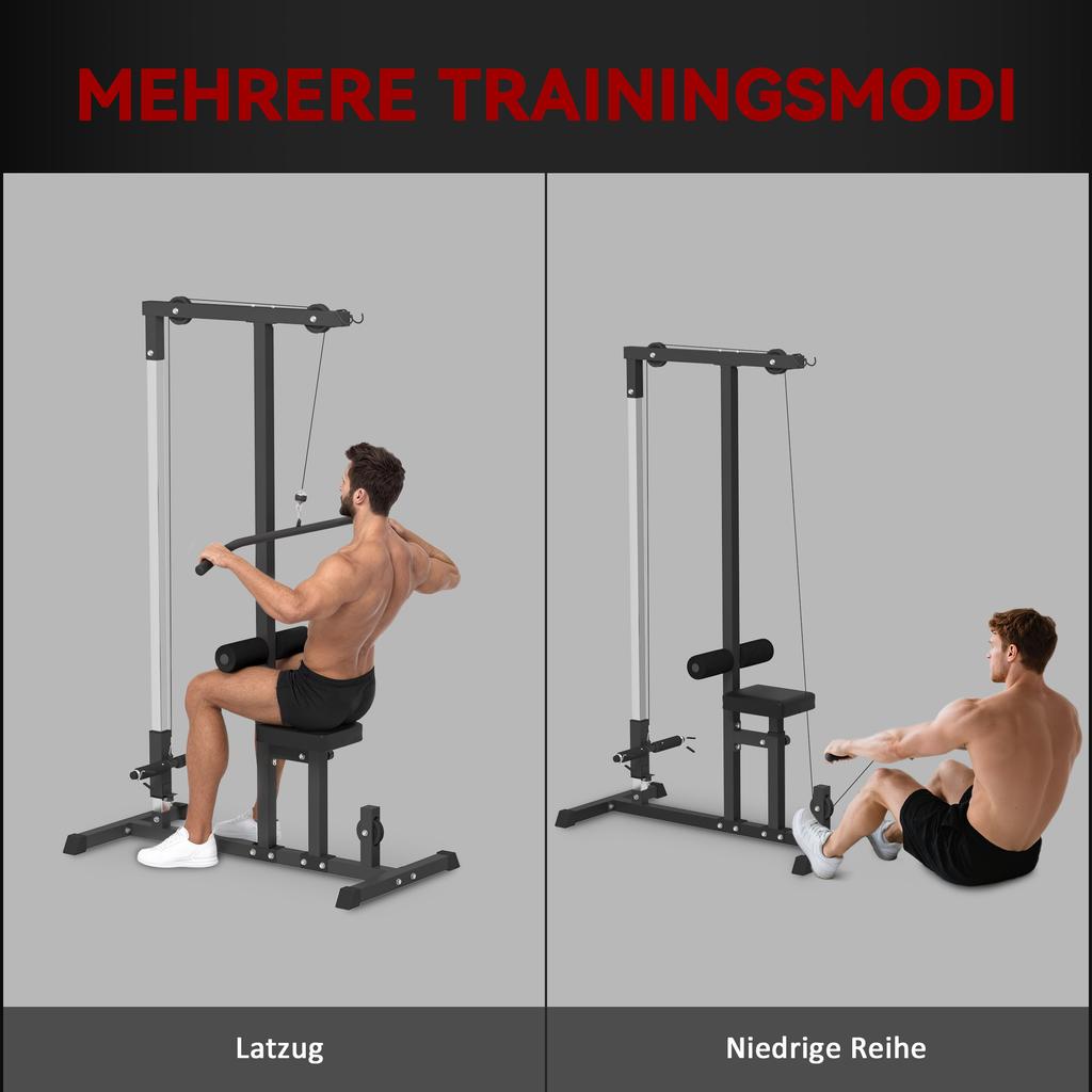 Exercise Pulley Machine Power Tower with Adjustable Seat Cable Positions