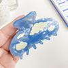 1pc/5pcs Imitation Acetic Acid Clip Cloud Lightning Print Hair Clip Ins Niche Design Shark Clip Back of the Head Plate Hair Clip
