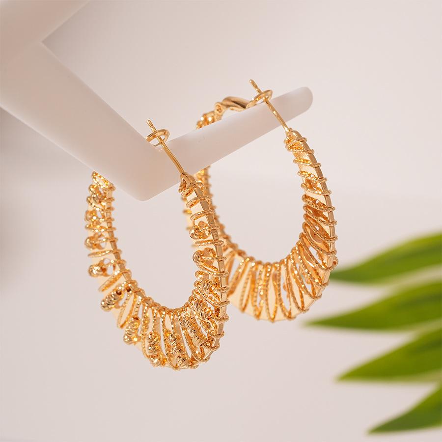 

Geometric Circle Silver Needle Ear Ring Earrings Real Gold Electroplating Niche Premium Earrings