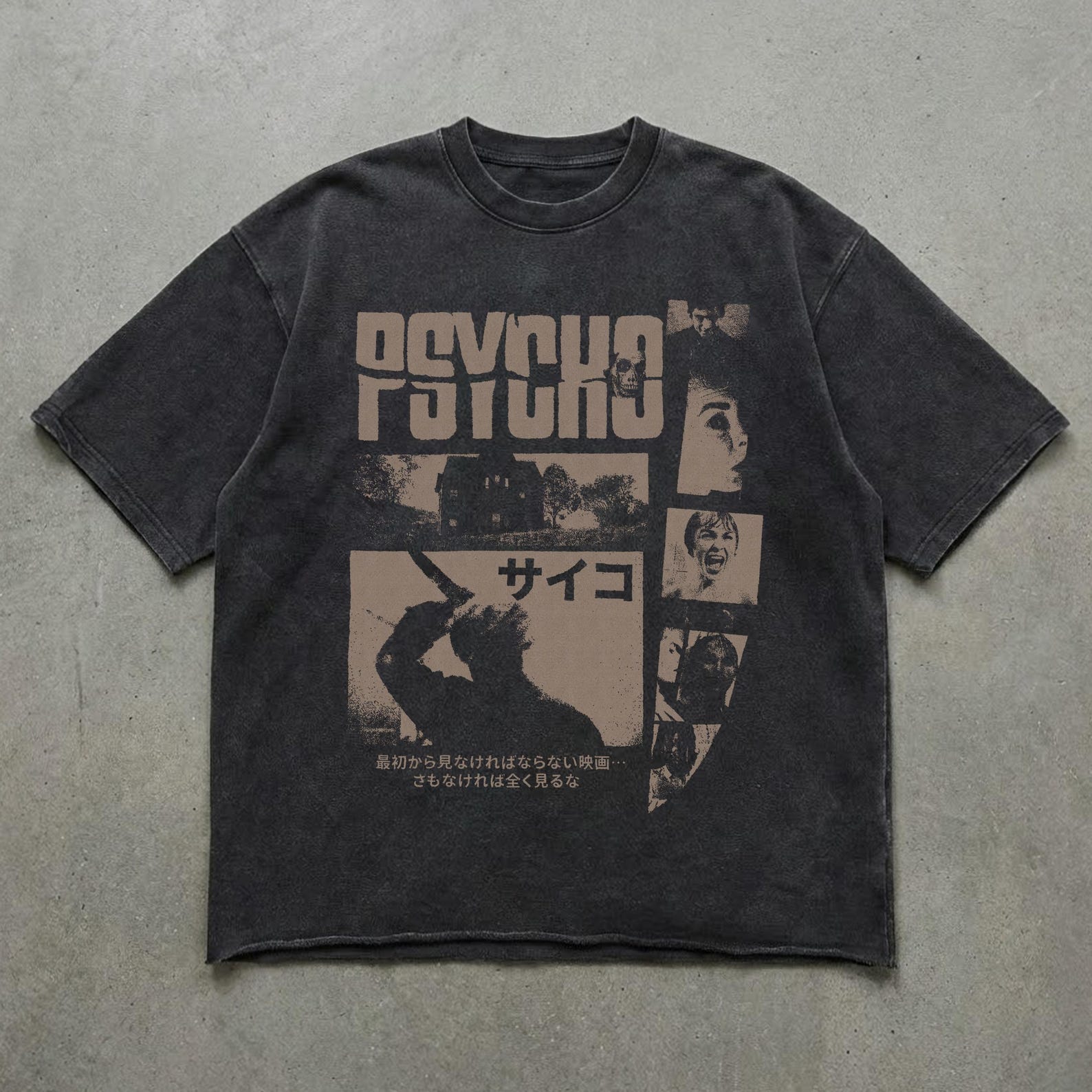Psycho Movie Graphic T-Shirt | Japanese Retro Horror Tee 4XL
