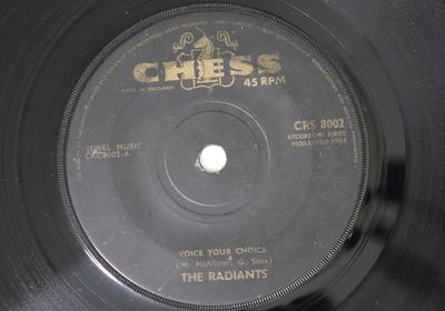 7-Zoll Schallplatte RADIANTS - Voice Your Choice / If I Only Had Y CRS8002 CHESS 1964 UK Soul/Funk Gebraucht
