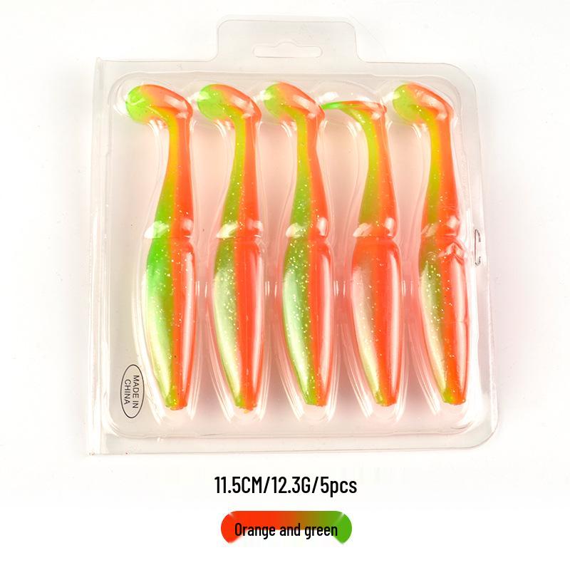 Locken: Zweiteiliger T-Schwanz Softbait für Mandarinfische, Kunstwurm mit hoher Dichte zum Meeresangeln.