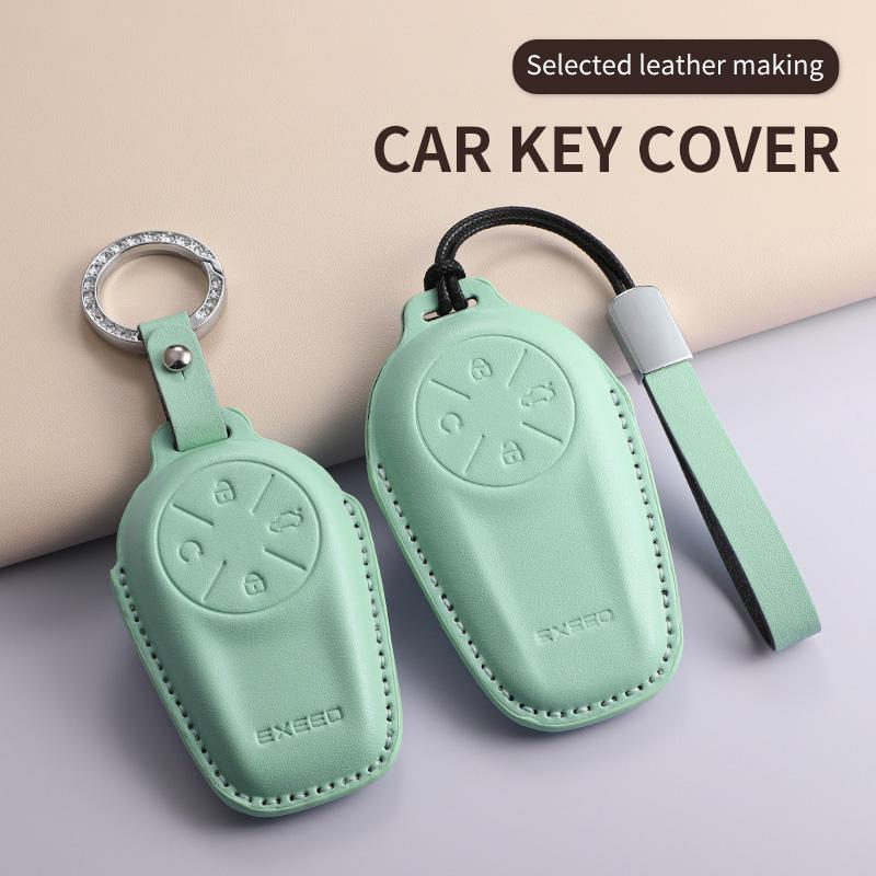 For Chery Exeed Et Txl Starway Vx Starlightrun C-Dm Car Keychain Protection Case Pu Car Remote Case Cover Shell Fashion Keychain