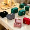 Jewelry Storage for Women Portable Ring Box, Multi Slot Case, Simple Style Gift Box Metal Snap Closure Organizer Rings And Earrings Travel Friendly