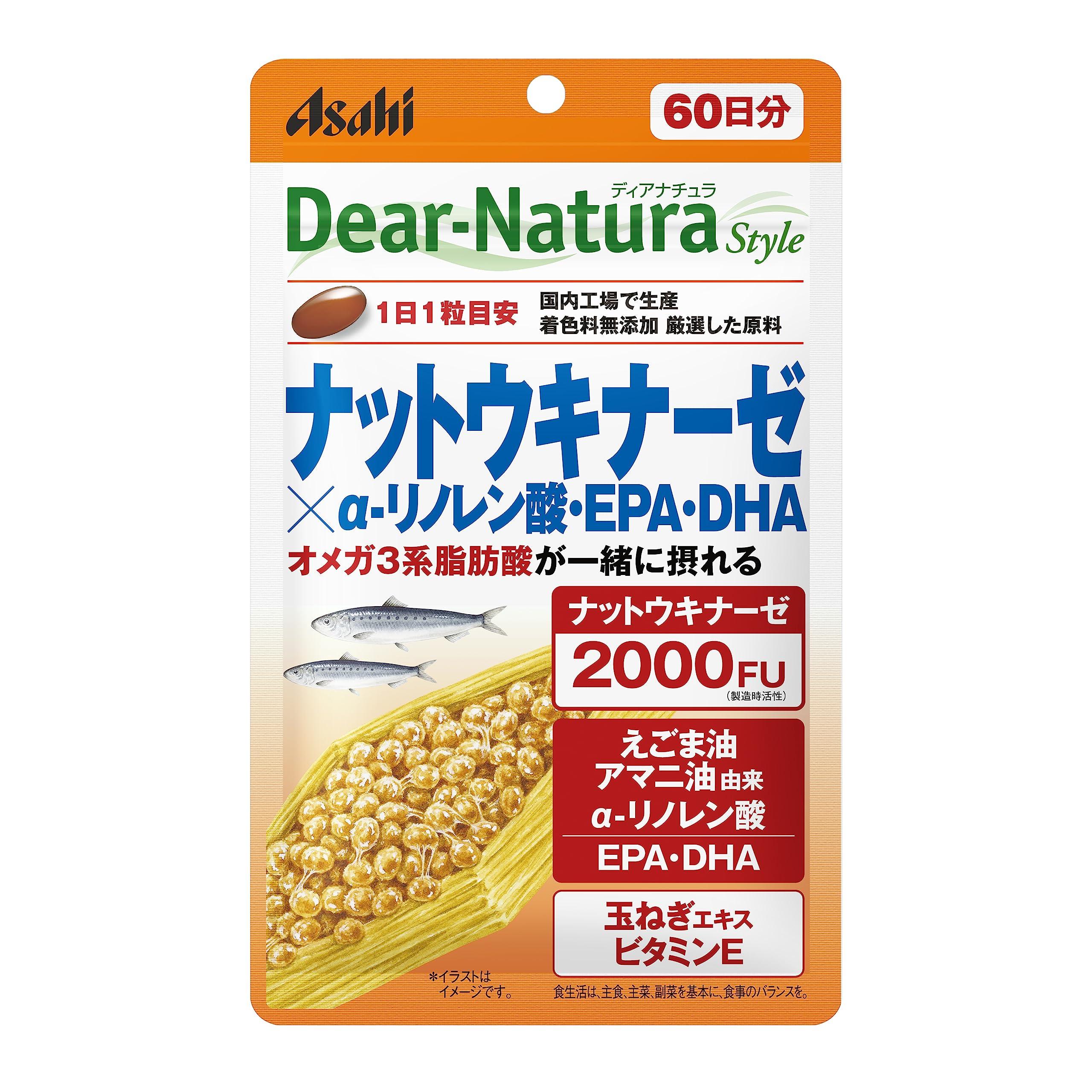 

Dear-Natura Наттокіназа з -Ліноленовою Кислотою, ЕПК та ДГК 60 Капсул 60-Денний Запас Добавка Asahi Вироблено в Японії