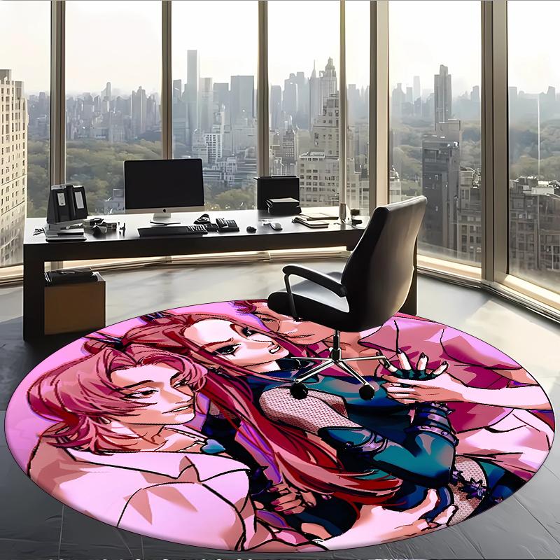 Miromabby (1) Round Office Rug Decorative Floor Rug for Office Bedroom Living Room and Home Space