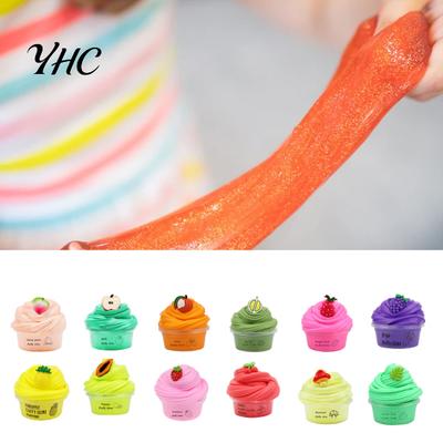 Soft 60ml Butter Slime Non-sticky with Charm Super Stress Relief Fruit Cherry Toy for Children Tear Resistant