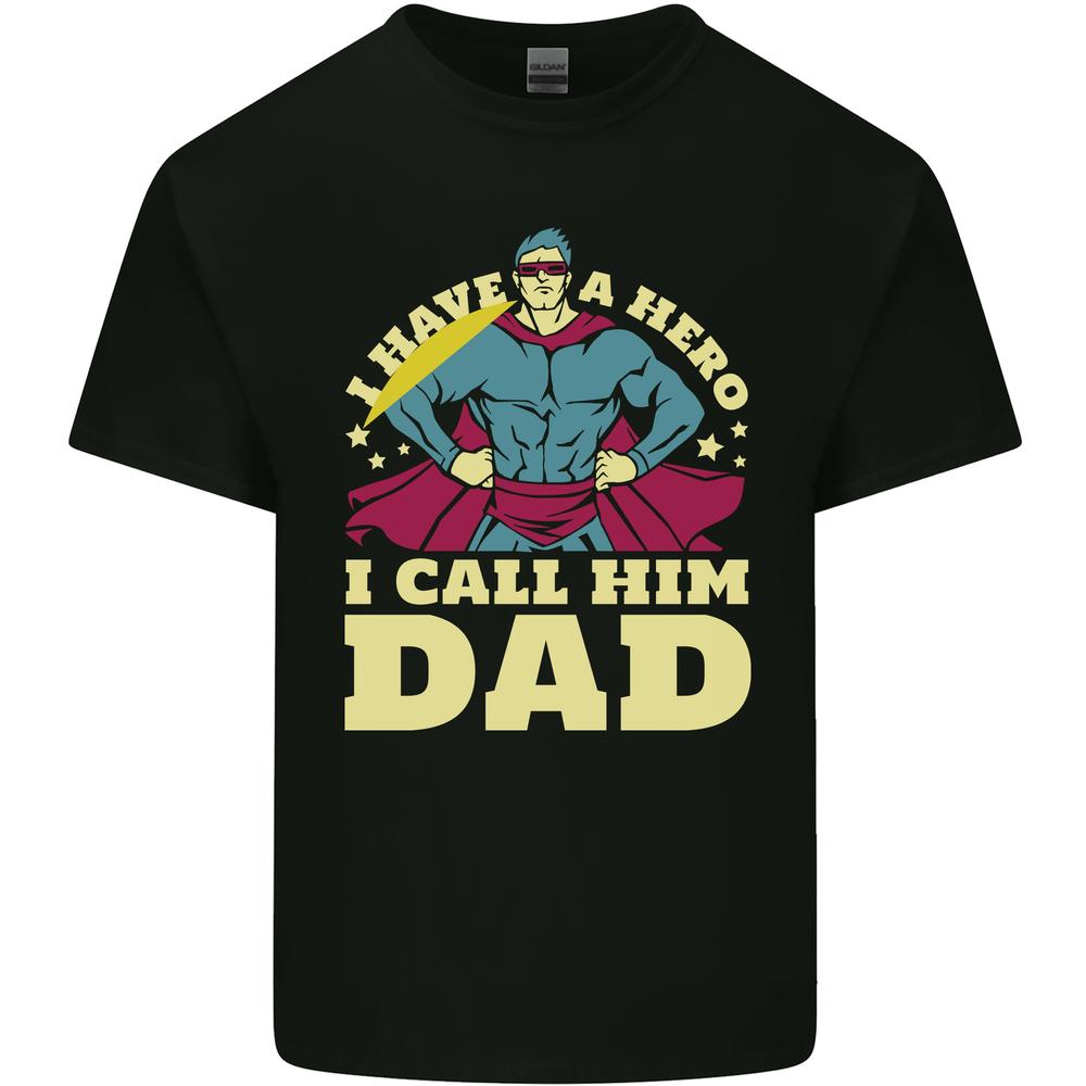 I Have a Hero I Call Him Dad Funny Fathers Day Kids T-shirt Childrens XL