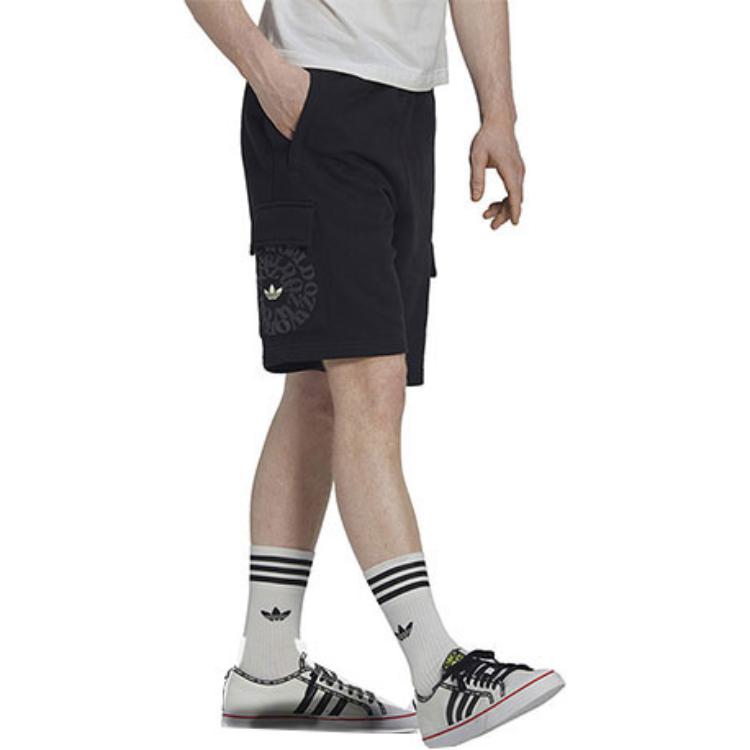 Adidas Originals Trefoil Logo Print Breathable Sports Shorts Men Shorts Black HL9257
