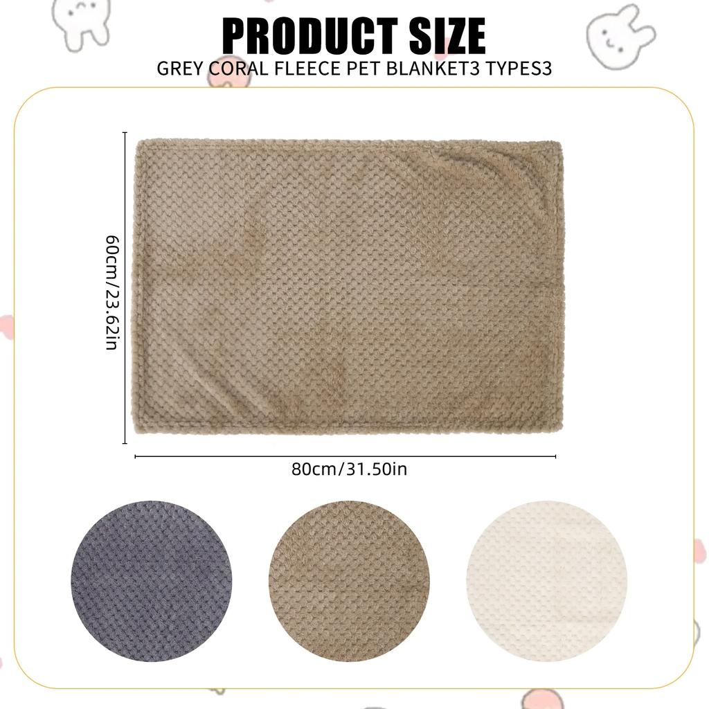 Soft Pet Blanket Plush Dog Sleeping Blanket Solid Color Washable Sofa Pad Portable Warm Cat Bed Blanket Home Carpet For Winter