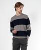 BIRBANTE Soft Washable Round Knit - Charcoal Stripe