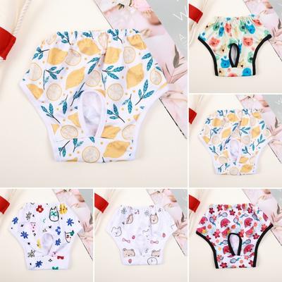 Pet Menstrual Pant Female Dog Diaper Shorts Sanitary Pants Elastic Physiological Panties Cartoon Pattern Breathable Puppy Underwear
