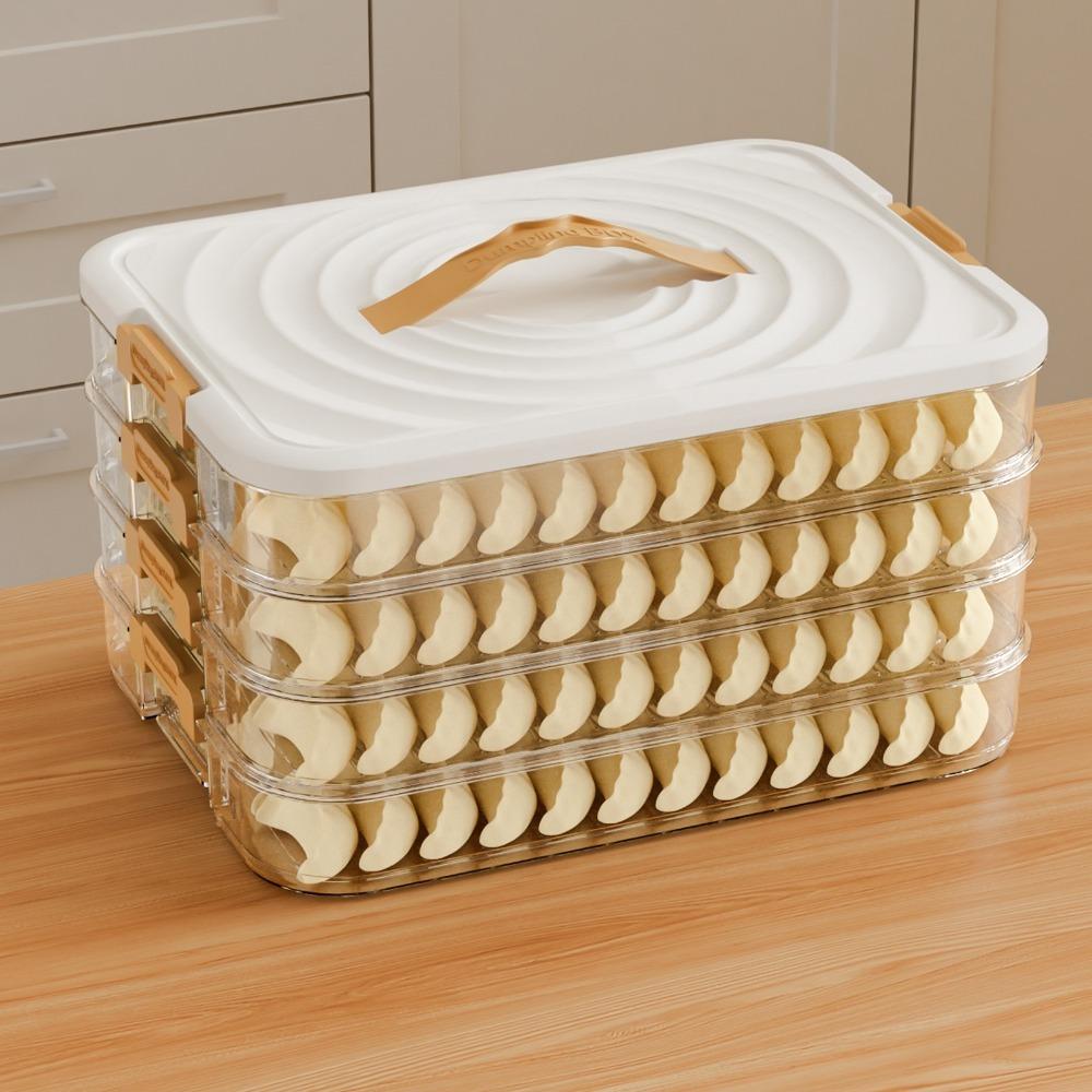 Plastic Dumpling Storage Box Sealed Multi-Layer Food Egg Frozen Box Large Capacity with Lid Food Storage Container Kitchen