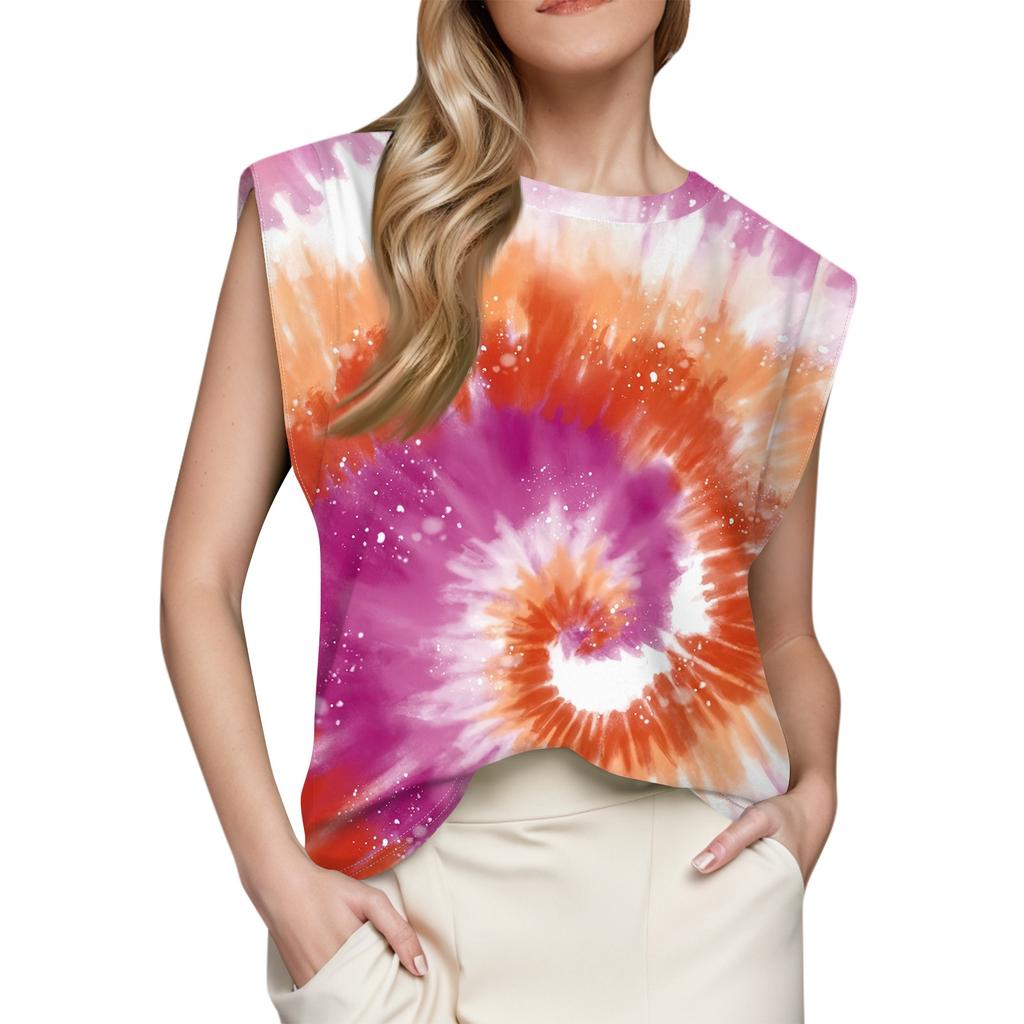 Dámský top s krátkým rukávem Letní potištěné tílko Základní tričko Ležérní volné