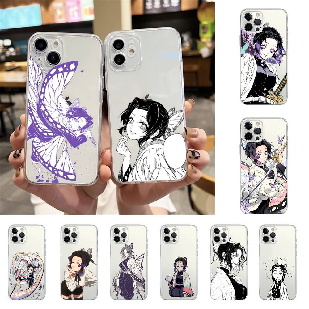 Cute S-Shinobu K-Kochos Phone Case For Iphone17 16 15 11 13 14 Pro Max 7 8 Plus X Xr Xs Max Se2020 12mini Transparent Cov