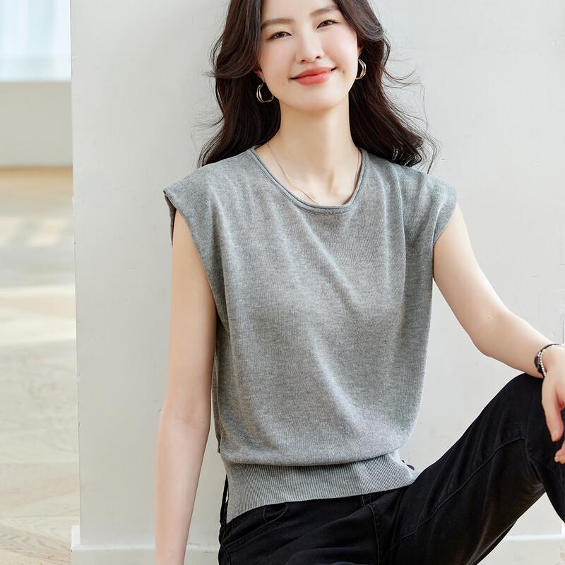 

CARBAMMI Women s Linen Blend Knit Sleeveless Vest Top One Size