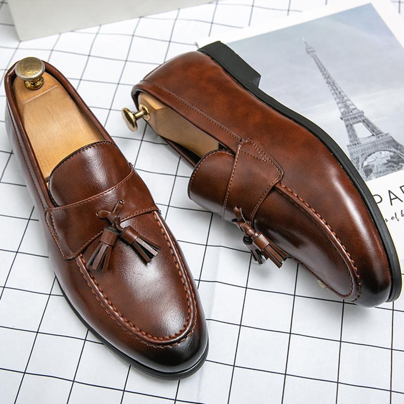 Classic Casual Leather Loafers For Men Formal Social Office Leather Shoes Men Tassel Wedding Business Loafers Men's Dress Shoes